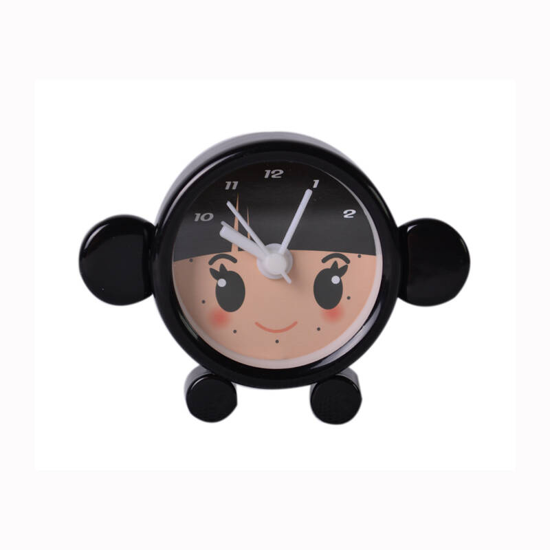 闹钟 迷你闹钟 袖珍卡通座钟 可爱 创意 卡通 静音机芯(钟盘花色随机)