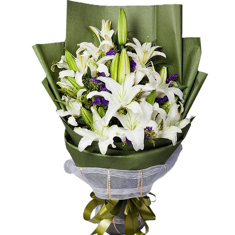 百合花 鲜花速递 生日 24朵百合花束 鲜花快递全国送花 送朋友长辈