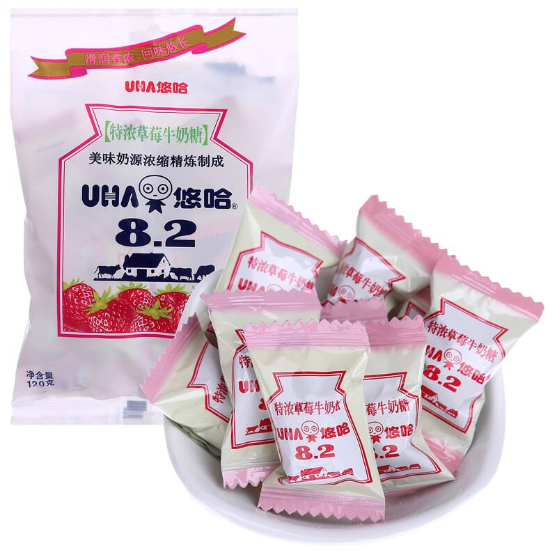 悠哈(uha)特浓草莓牛奶糖 120g 自营