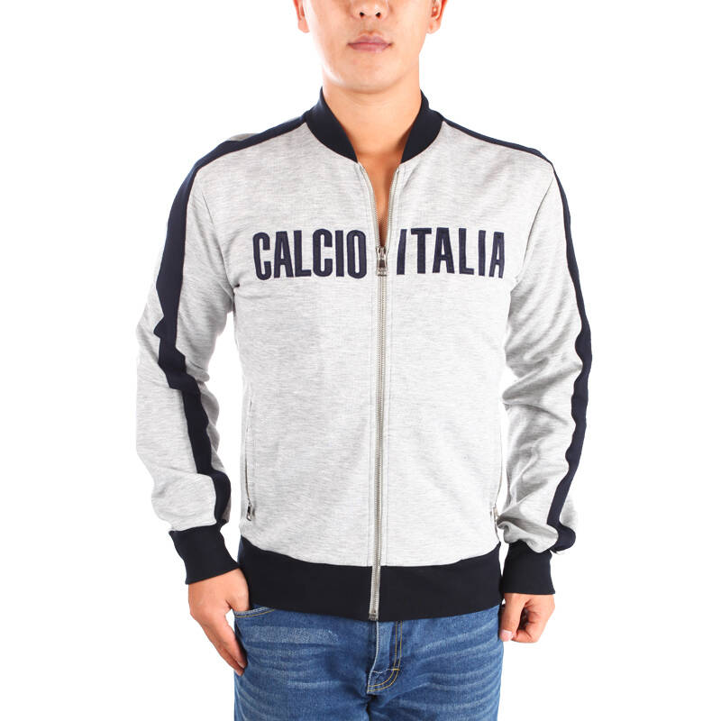 dolce&gabbana 杜嘉班纳 男士拼色立领时尚棒球衫g9h95g-g7s981 灰色