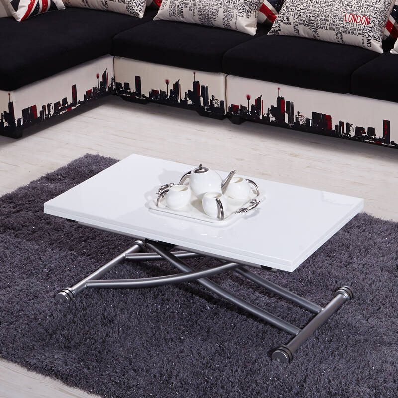 易格佳美多功能升降折叠餐桌饭桌 旋转折叠升降茶几餐桌两用 宜家小