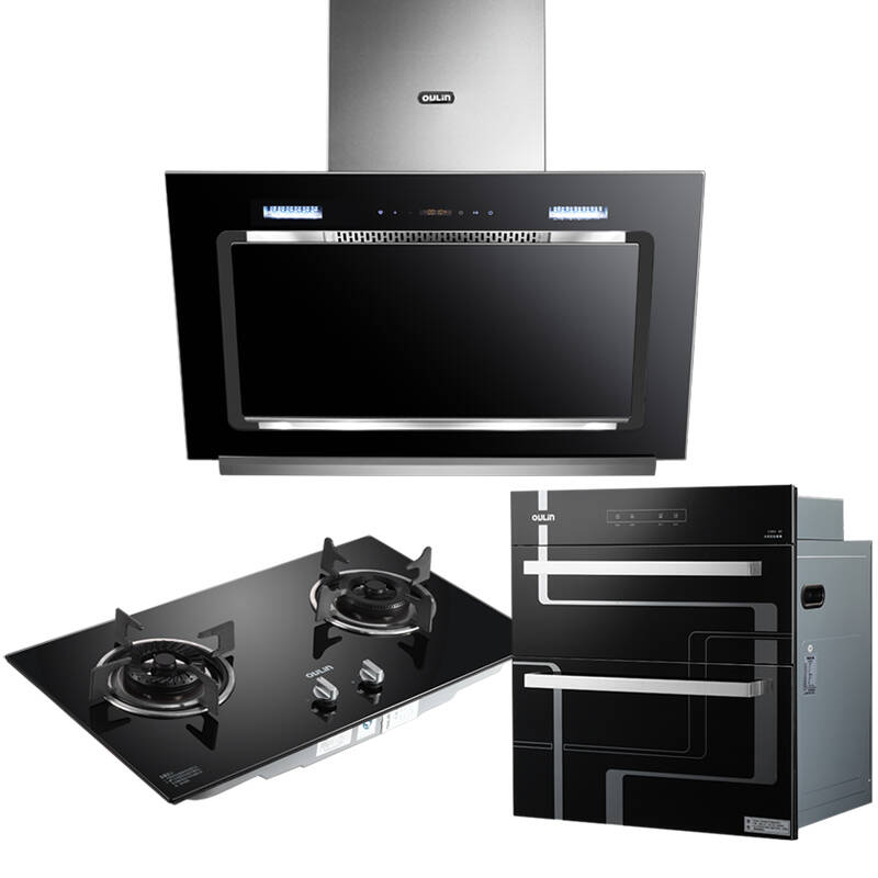 欧琳(oulin)f22 xfhi ztd90b5侧吸抽油烟机灶具消毒柜套装 烟灶消三