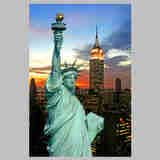 狼天影（langtianying） 各国风景建筑海报墙贴画地标性景点名胜古迹墙上床头贴纸定制 美国自由女神 80*120cm