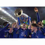 2022蓝军欧冠夺冠海报墙贴画哈弗茨芒特足球墙上床头贴纸可定制 08 50*75cm