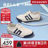 百丽小轻甘2.0-虎牙头休闲阿甘鞋男新款德训运动鞋L1043BM5 米白/蓝色 43 (265mm)