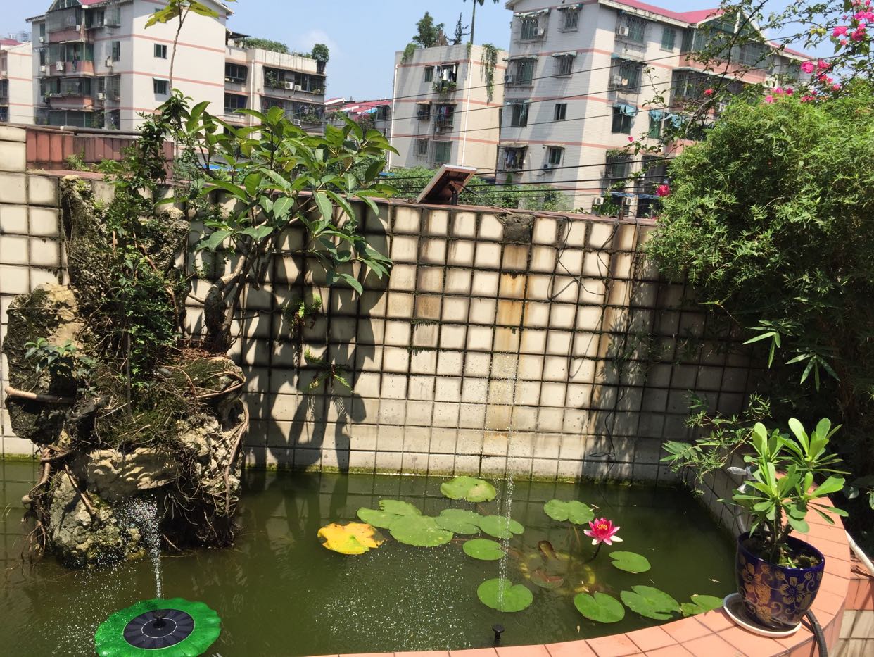 太阳能荷叶喷泉漂浮式水池小型花园喷泉多喷头增氧流水鱼池景观荷叶款