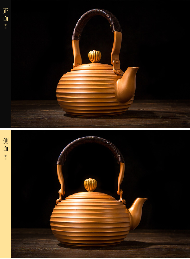 朱炳仁铜紫铜小团圆茶壶铜壶手工壶抑菌养生壶功夫茶泡茶壶小茶壶茶具