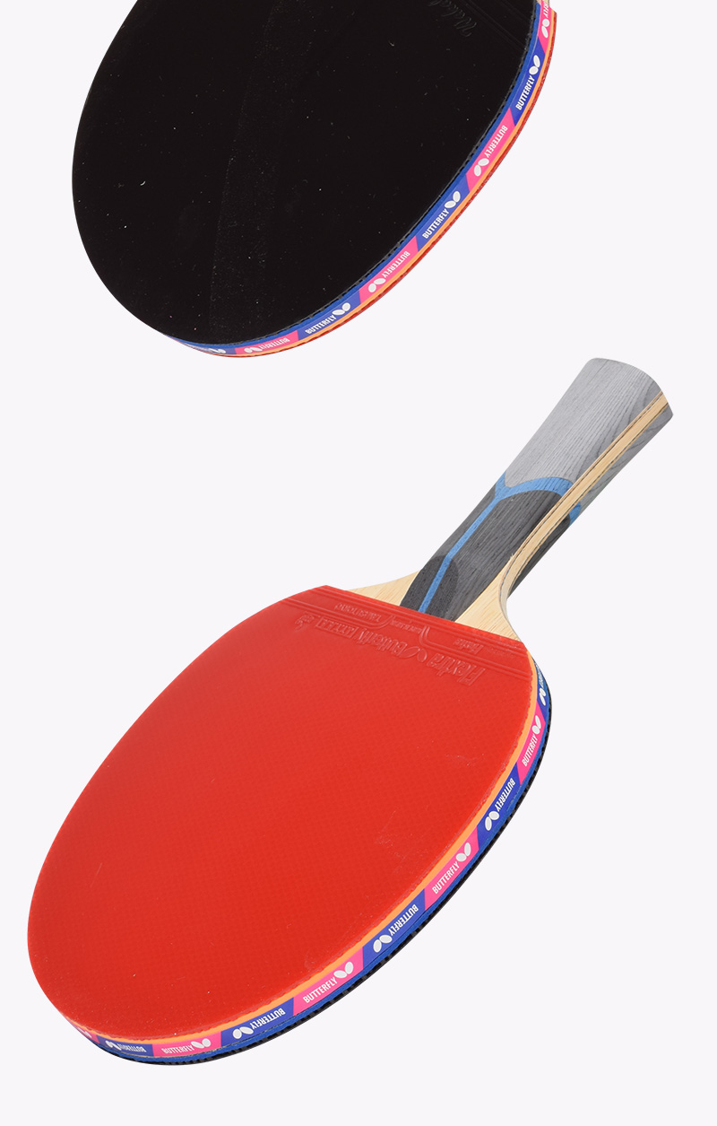 蝴蝶乒乓球拍8星芳基碳素底板蝴蝶王蓝海绵胶皮乒乓板八星成品拍直拍
