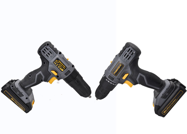 powerland 20v冲击钻充电电钻锂电池手枪钻小型手钻电动螺丝刀电起子