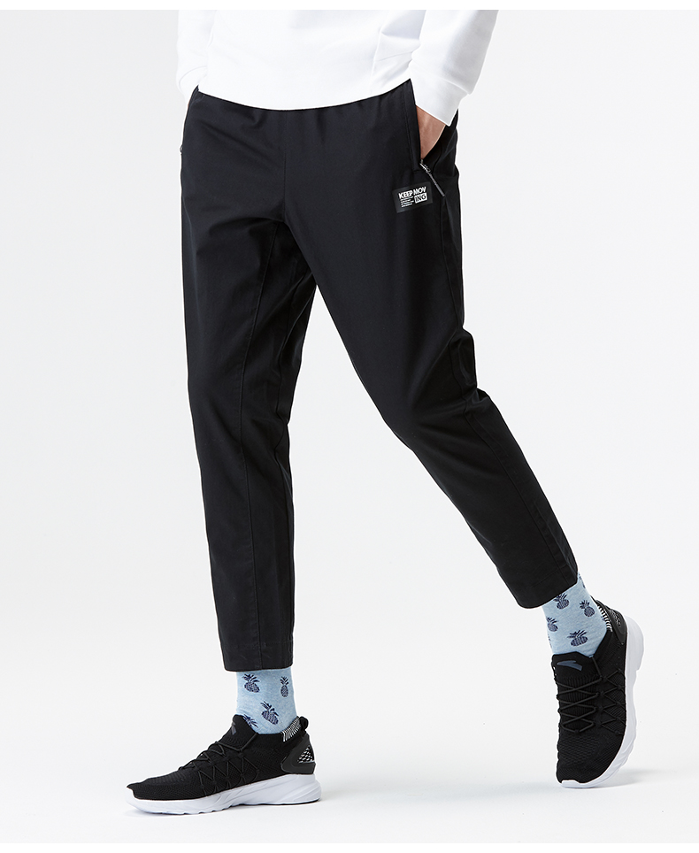 95838503 男装 新款梭织运动裤 时尚百搭休闲九分裤子 a92304蟹灰色