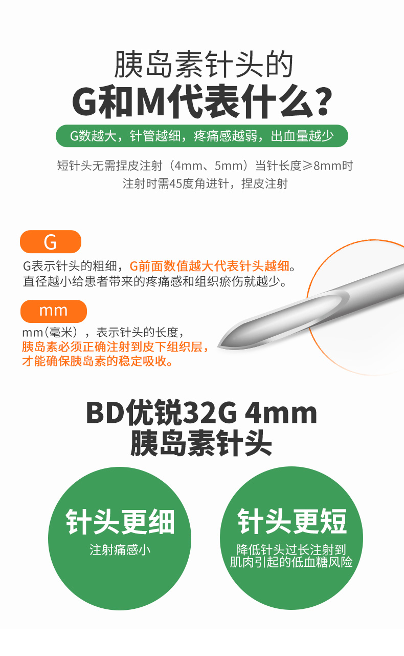 新優銳bd胰島素注射筆針頭 糖尿病一次性使用注射筆用針頭0.