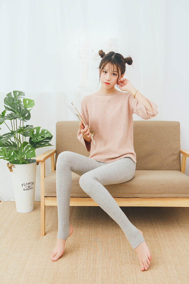 俞兆林(2条装)薄款连裤袜打底裤袜春秋保暖裤女款棉踩脚打底裤竖条纹