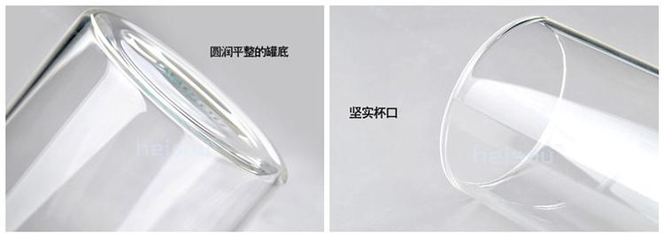 
                                        heisou 密封茶叶罐415ml软木盖透明玻璃茶道用具 储物罐 茶具配件KC187                