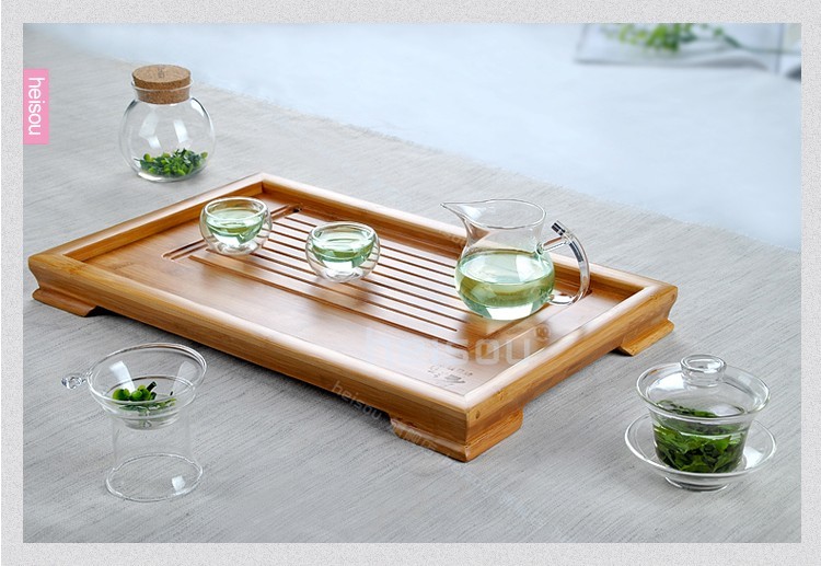 heisou 密封茶叶罐茶道用具480ml软木盖透明玻璃 储物罐 茶具配件 花茶叶食品收纳瓶KC188