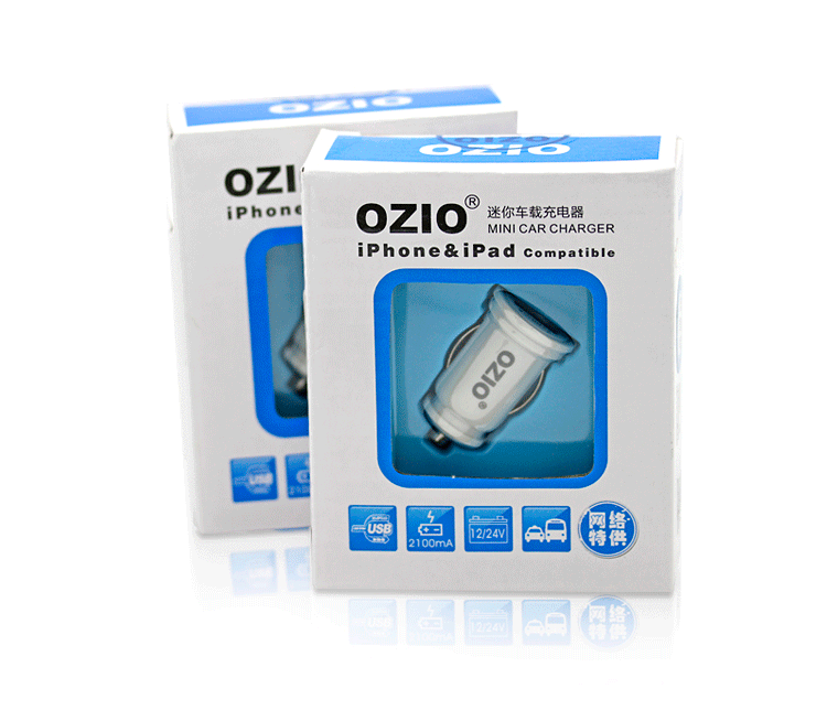 奥舒尔 2.1A平板电脑及手机两用车充(iPad/iPhone适用)  EK20