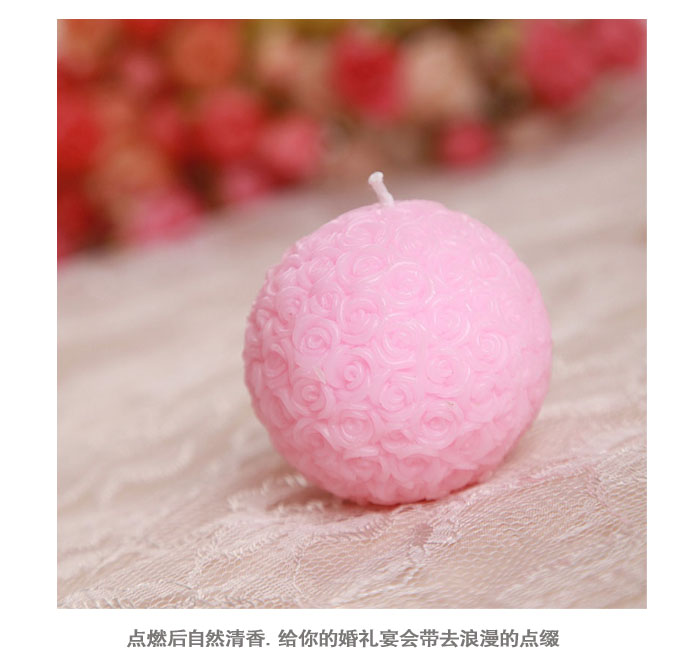 青苇 婚庆用品 玫瑰花蜡烛  粉色 4个装