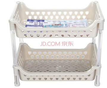 建浩 厨房爱心长方双层置物架 JH-0701 灰色