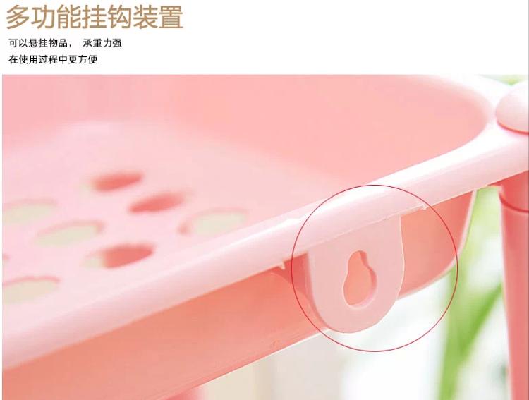 建浩 迷你厨房三层置物架 JH-0706 橘红