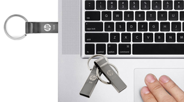 
                                        
                                                                                惠普（HP）16GB USB2.0 U盘 V285W 黑曜色 防水抗摔便携钥匙扣车载优盘                