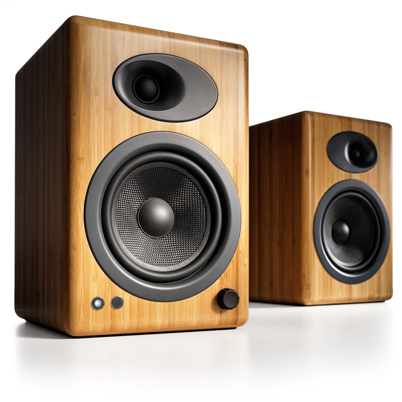 声擎(audioengine) a5 n 高级书架式有源音箱 焦糖色 - 碳化实心竹