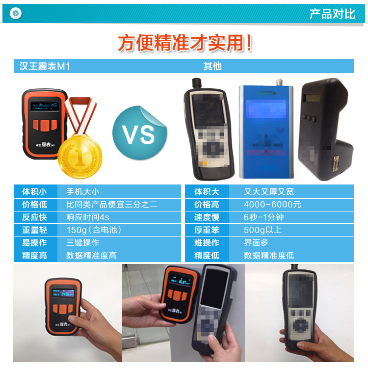 
                                        汉王（Hanvon） 霾表 M1 空气质量检测仪 PM2.5检测 雾霾检测仪                