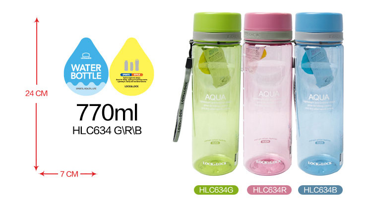 乐扣乐扣（lock&lock） 运动型塑料水杯HLC634B(770ML)蓝色