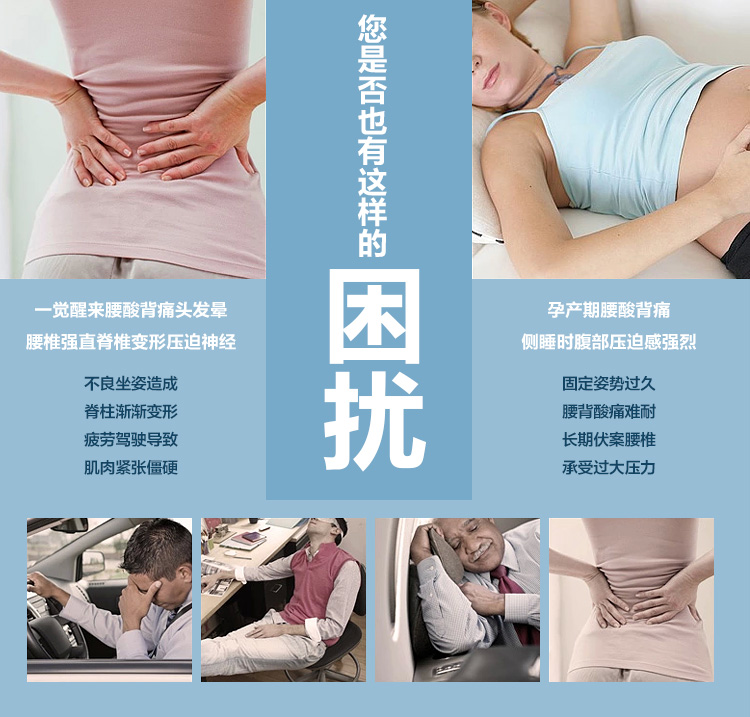 
                                        诺伊曼（noyoke）床品家纺 记忆绵软硬护腰升级三角靠垫 腰部护理记忆腰靠 55*35CM                