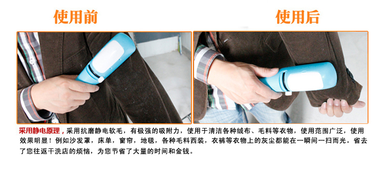 
                                        
                                                            利临 静电衣物除毛刷毛刷子除尘刷衣服宠物粘毛器刷干洗器                