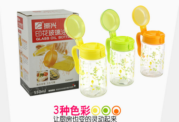 
                                        【京东超市】振兴 YH6001 印花玻璃油壶 400ml                