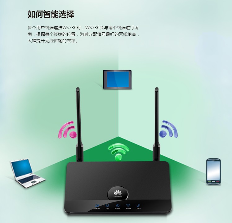 华为（HUAWEI） WS330 300M 智能无线路由器