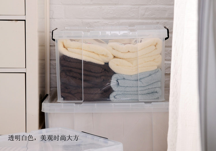 
                                        
                                                            禧天龙Citylong 45L大号高透可视收纳箱加厚抗压环保塑料储物箱家用整理箱大力士系列 6030                