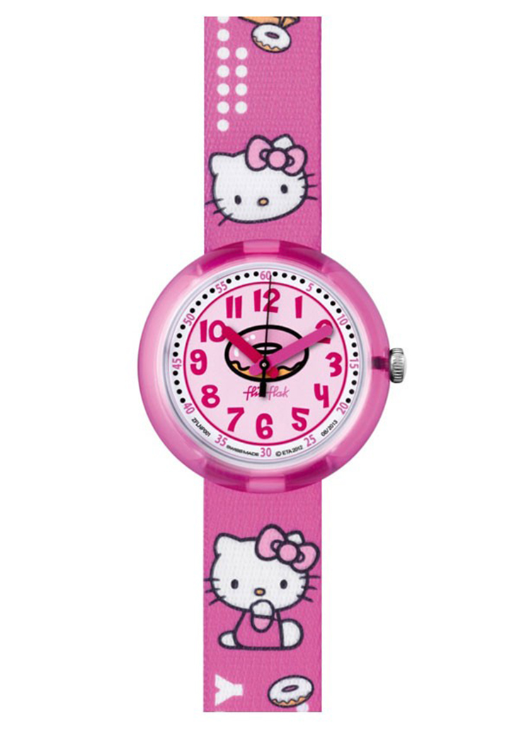 斯沃琪(swatch)手表 飞菲童表系列石英儿童手表凯蒂猫甜心zflnp001