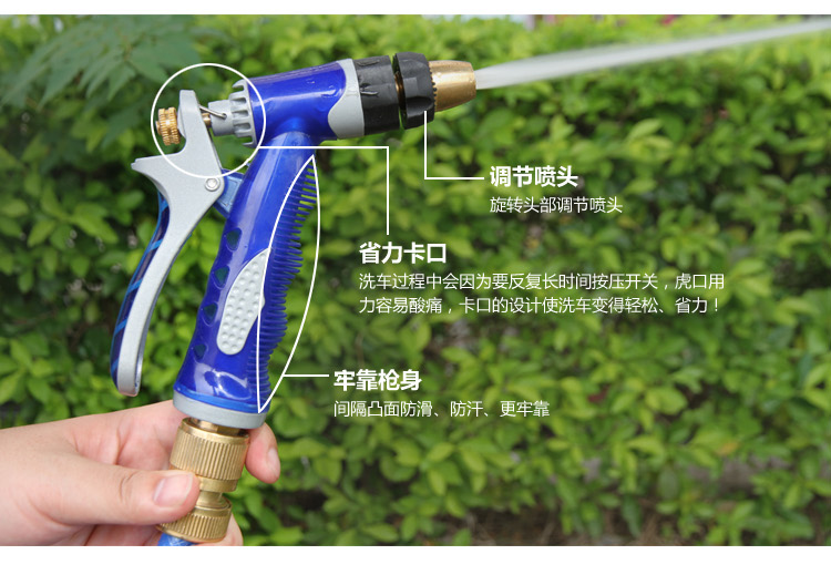 
                                                                                车旅伴高压家用洗车水枪套装 庭院清洗喷枪园艺浇花水枪 全铜喷枪头 无水管套装 蓝色 HQ-C1198                