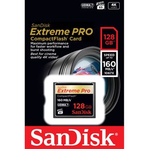 闪迪（SanDisk）至尊超极速CompactFlash存储卡 CF卡 128GB 1067X 读速160MB/s