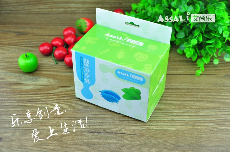 艾尚乐ASSALi 有机硅胶防烫隔热鱼形手套二只装AS014D