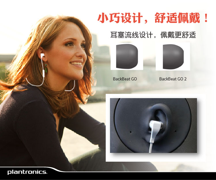 
                                缤特力 BackBeat GO 2 无线运动立体声蓝牙耳机 音乐耳机 通用型 入耳式 白色            