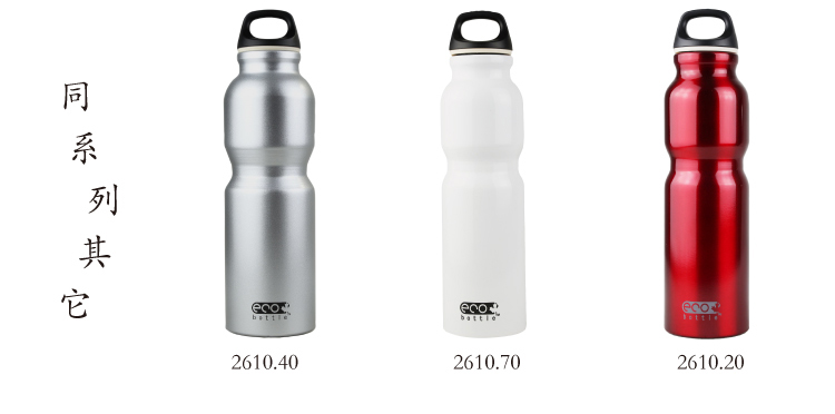 ECO-bottle基本款户外水瓶运动铝制水壶水杯800ml 透明红2610.20 赠SIGG瓶套