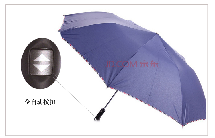
                                        【京东超市】天堂 碰击布加大自开自收二折晴雨伞 2311E 藏青色                