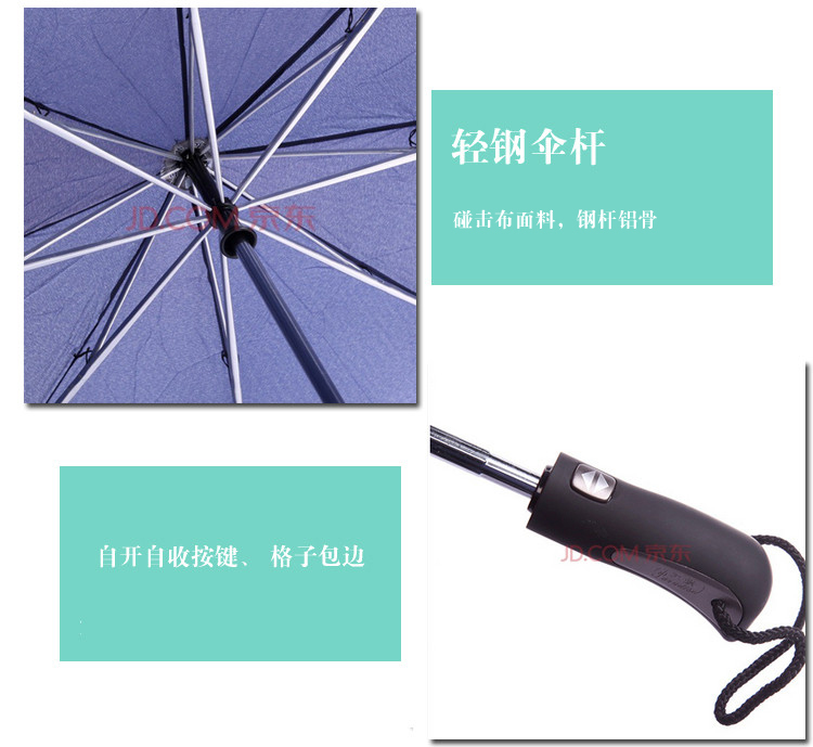 
                                        【京东超市】天堂 碰击布加大自开自收二折晴雨伞 2311E 藏青色                
