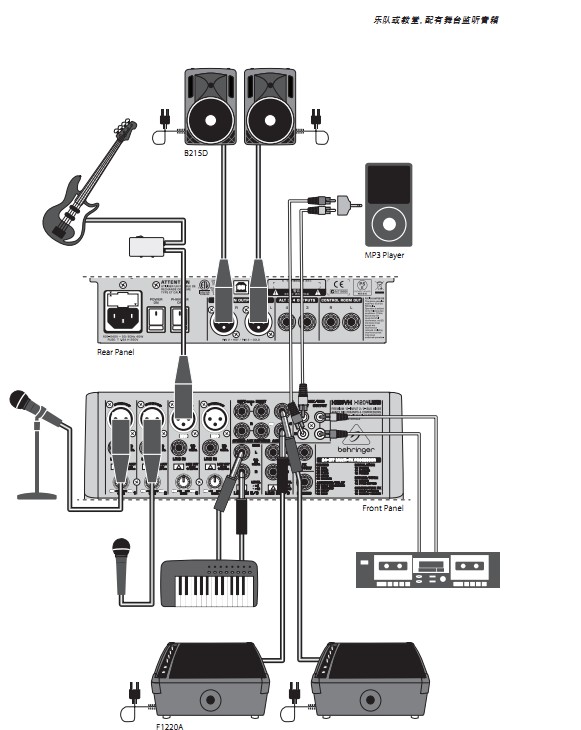 usb/界面优质摸拟调音台,英国式3频段均衡, 16种录音棚级效果处理器