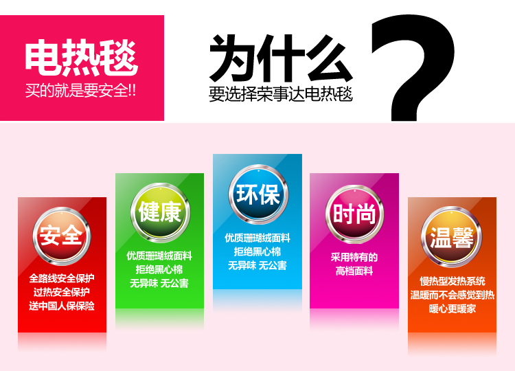
                                        荣事达（Royalstar） 高级棉绦双人双温双控 电热毯 R1858                