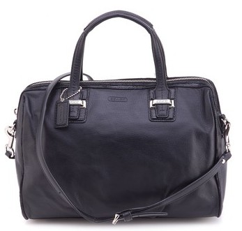 coach 蔻驰 大新款波士顿纯皮单肩手提女包 黑色 25296 sv/bk