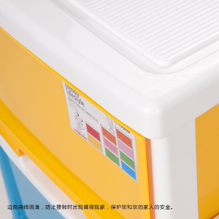 
                                        
                                                            禧天龙Citylong 塑料收纳柜储物柜抽屉式四层儿童衣物玩具整理层柜 彩色72L 5021                