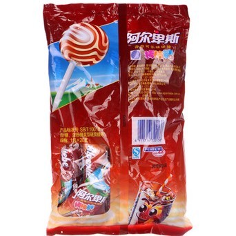 阿尔卑斯香草可乐味硬糖棒棒糖20支装儿童糖果经典棒棒糖办公室休闲