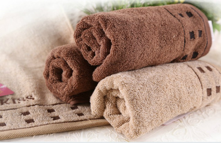 云涛 毛巾家纺 纯棉经典款小方格平缎绣花亲肤毛巾d12-4