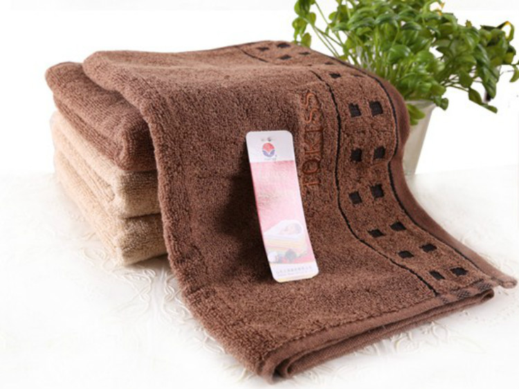 云涛 毛巾家纺 纯棉经典款小方格平缎绣花亲肤毛巾d12-4