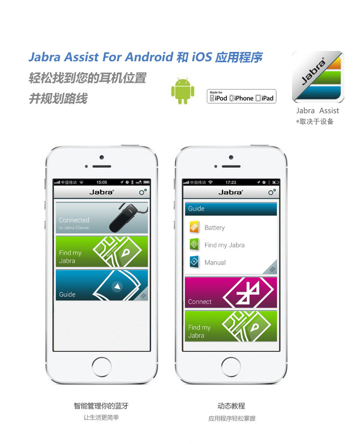 
                                        捷波朗（Jabra）Classic/新易行 商务无线手机蓝牙耳机 白色                