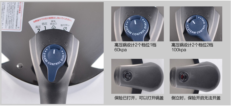 LB力巴铁 22CM（5.5L）电磁炉通用复合底不锈钢压力锅G-C5500S