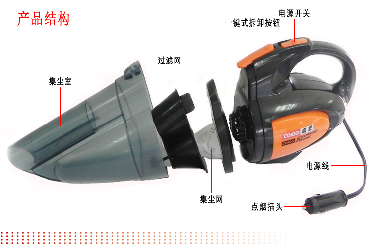 
                                                                                风王（COIDO）车载吸尘器 6133 干式旋风 12v 黑色                