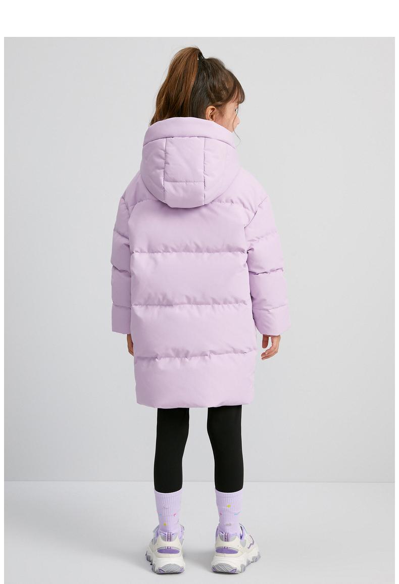 【笛莎bw2144703】笛莎女童羽绒服2021秋冬季中大童儿童甜美简约连帽